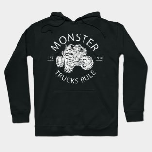 Monster Trucks Rule Vintage Design Hoodie